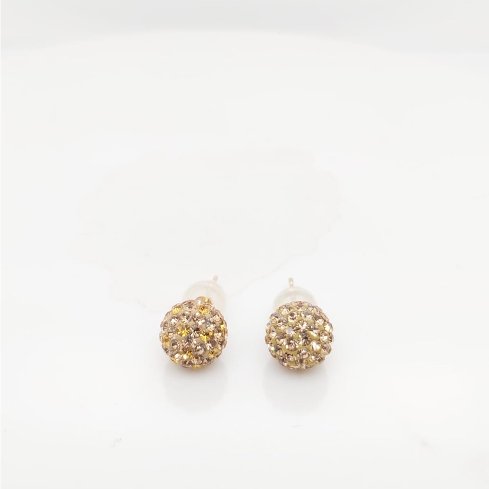 14k Yellow Gold Shambala Stud Earrings 8mm